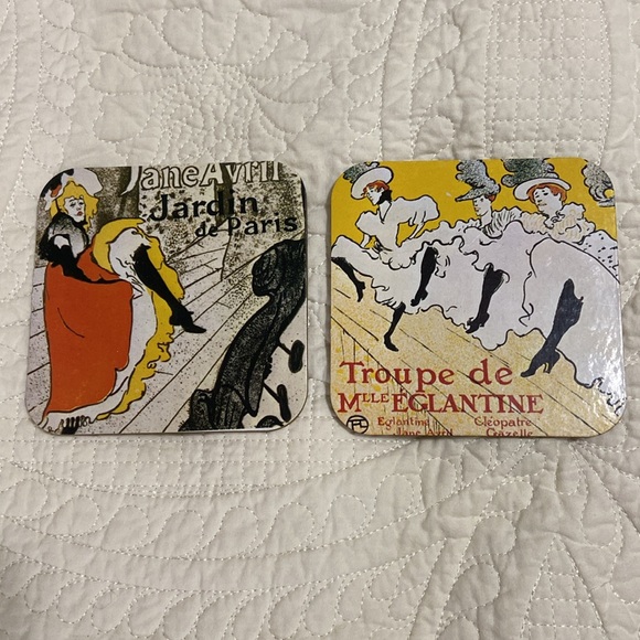 Art print Toulouse Lautrec France set of 6 coasters - Picture 2 of 5